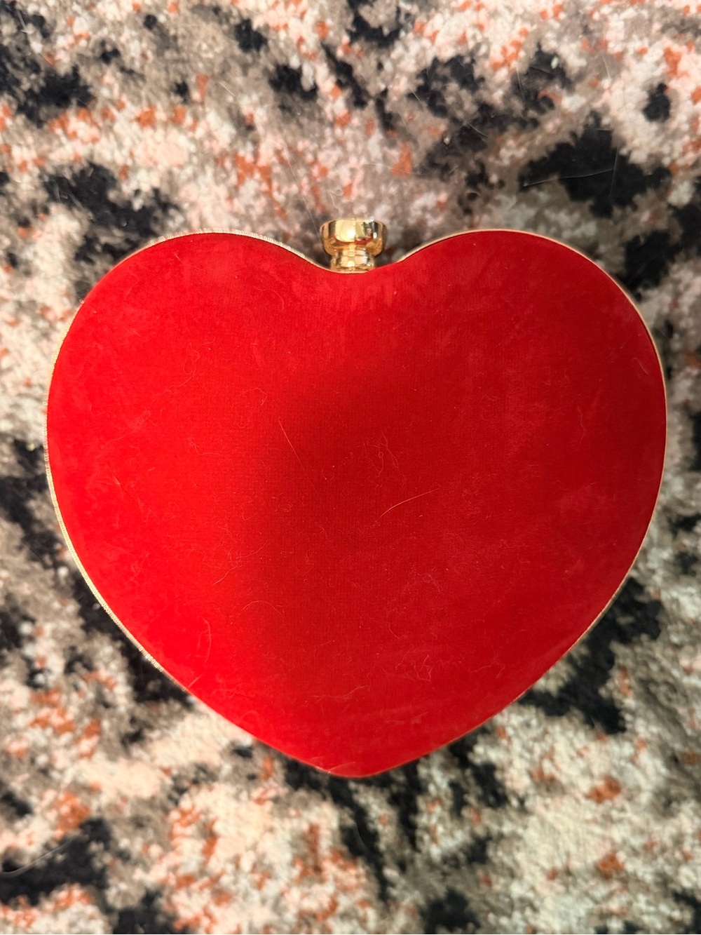 Red Heart-Shaped Velvet Clutch - Women Bags